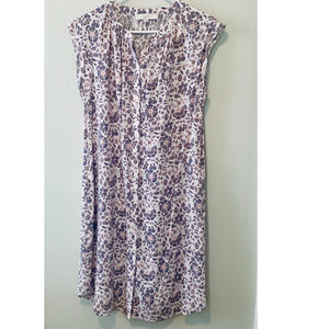 Loft White Floral Button Down Dress